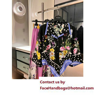 Dolce & Gabbana black FLOWERS printed SHIRT 2023